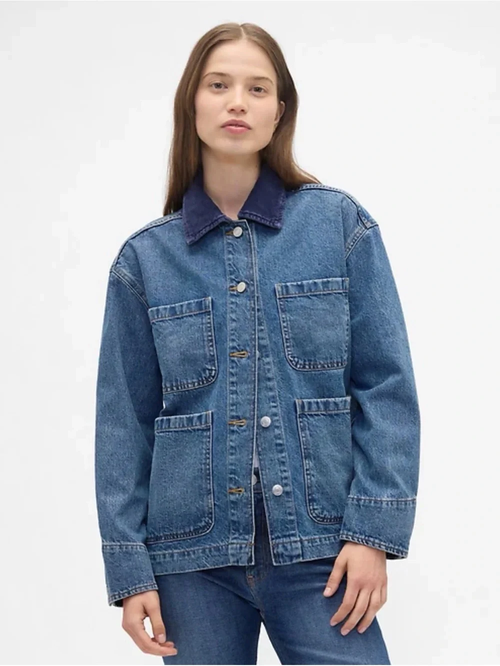 GAP Relaxed Denim Chore Jacket - Picture 2 of 8